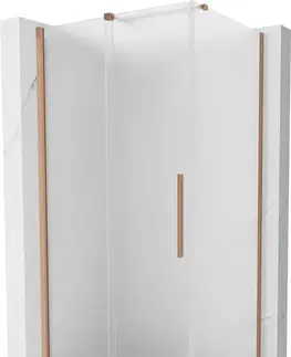 Sprchovacie kúty MEXEN/S - Velár sprchovací kút, posuvné dvere 130 x 80, dekor, meď kartáčovaná 871-130-080-31-65