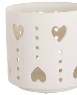 Bytové dekorácie Svietnik T-Light porcelánový Heart biely