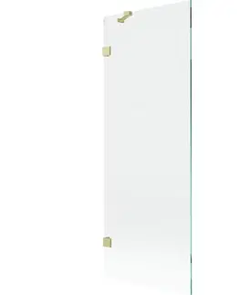 Sprchové dvere MEXEN/S - Lunar vaňová zástena FIX 70 x 150, transparent, zlatá kartáčovaná 897-070-000-55-00