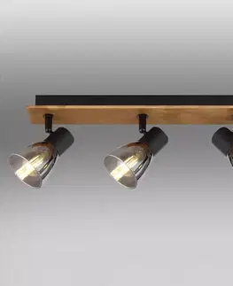 Lampy do obývačky Stropné bodové svietidlo  54307-3W drevo   LS3