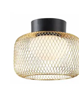Stropná svetla Lampa sufitowa Sopra 25 czarno złota klosz druciany do salonu GX53