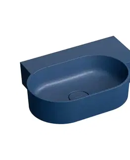 Umývadlá OMNIRES - OVO M+ umývadlo na dosku/závesné - pravé, 55 x 38 cm, midnight blue mat; OVO555UWPMB