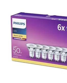 Žiarovky SADA 6x LED Žiarovka Philips GU10/4,6W/230V 2700K 8718696586013