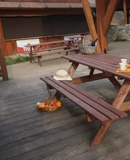 Záhradný pivný set - stôl a lavica Set PIKNIK - 180 cm ROJAPLAST