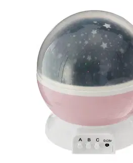 Svietidlá Atmosphera - LED Detský projektor 3xAA ružový 158507A