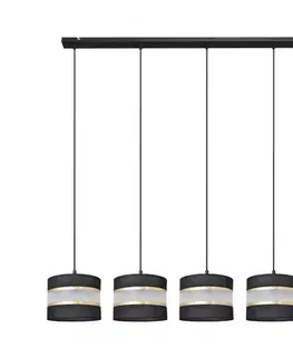 Svietidlá  Luster na lanku HELEN 5xE27/15W/230V čierna/zlatá W-L 0801/5 BK+GO+MAT