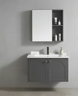 Kúpeľňový nábytok REA - Súprava kúpeľňového nábytku s umývadlom Denver 60cm Grey REA-M0010