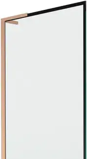 Sprchové dvere MEXEN/S - Next L vaňová zástena FIX 70 x 150, čierna vzor, meď kartáčovaná 895-070-000-03-70-65