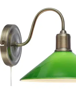 Svietidlá Markslöjd 108866 - Nástenná lampa VELA 1xE27/40W/230V mosadz/zelená 108866