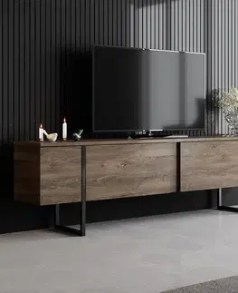 TV stolíky GOLD TV stolík na nožičkách, orech / čierna
