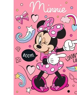 Deky Deka detská flecee Minnie ružová 140x100cm Faro Tiahome