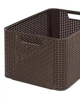 Boxy na skladovanie CURVER - Úložný box 2LStyle, imitácia ratanu, hnedý