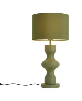 Stolné lampy Retro stolná lampa zelená s látkovým tienidlom - Captain