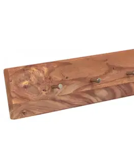 Vešiaky na stenu Vešiak Tina s 3 háčikmi 60x15x2,2 indický masív palisander