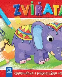 Nalepovačky, vystrihovačky, skladačky Omalovánka s pohyblivýma očkama: Zvířata