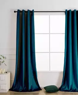 Závesy do spálne Záves na priechodkách VELVET PB103/200G/M2/11/140x250 cm morská