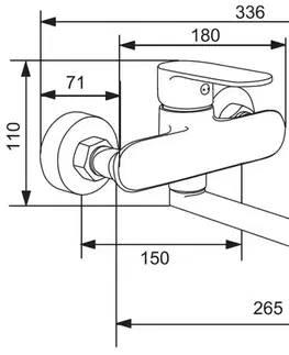 Kúpeľňové batérie MEXEN - Nástenná umývadlová batéria Milo, chróm 71335-00
