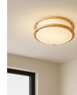 Svietidlá BRILAGI - Stropné svietidlo ELARO 2xE27/40W/230V priemer 26 cm drevený dekor BRI872