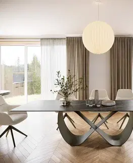 Jedálenské stoly DELIFE Jedálenský stôl Edge 300x100 keramika Laminam® Noir Desir hnedá Infinity kov efekt titán