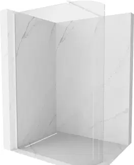Sprchové dvere MEXEN/S - Kioto Sprchová zástena WALK-IN zaoblená 90 x 200, transparent 8 mm, biela - 800-080-101-20-06 800-090-101-20-06
