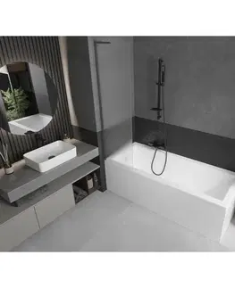 Sprchové dvere MEXEN/S - Next L vaňová zástena FIX 50 x 150, dekor, grafit metal 895-050-000-03-30-95