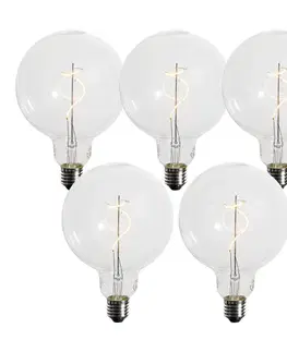 LED osvetlenie Sada 5 stmievateľných LED žiaroviek E27 so špirálovým vláknom G125 4W 270 lm 2200K