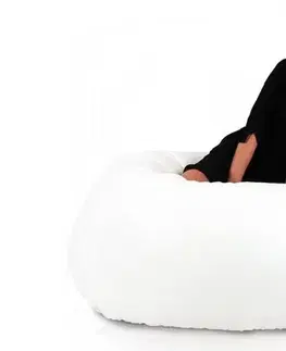 Sedacie vaky a kocky Sedací vak guľa Maxi ekokoža TiaHome - biela