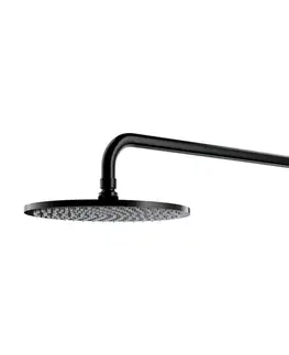Sprchy a sprchové panely OMNIRES - SLIMLINE hlavová sprcha vrátane ramena, o25 cm čierna /BLH/ WGSET1BL