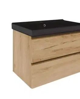 Kúpeľňový nábytok Kúpeľňová skrinka s umývadlom SAT B-Way 79x50x45 cm dub mat BWAY280OAKU1B BWAY280OAKU1B