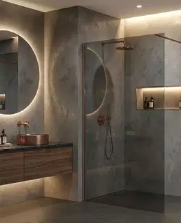 Sprchové dvere REA/S - Sprchová zástena Flexi Grey / Brush Copper 120 KPL-K99382