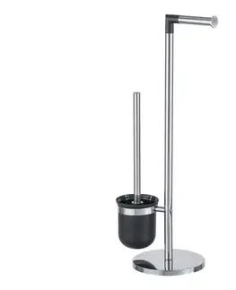 Svietidlá WENKO 21836800 - WC kefa PARUS 25,5x57 cm nerezová/strieborná/čierna 21836800