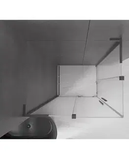 Sprchovacie kúty MEXEN/S - Velar L Duo sprchovací kút, posuvné dvere 90 x 80, dekor, gun gray kartáčovaná 871-090-080-02-33-66