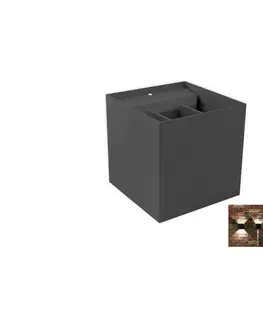 Svietidlá  LED Vonkajšie nástenné svietidlo 2xLED/3W/230V IP54 antracit KIRA GREY