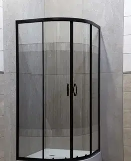 Sprchovacie kúty KERRA - Kabína sprchová Xenia Duo ČIERNA 80 (s vaničkou) 5907548114303