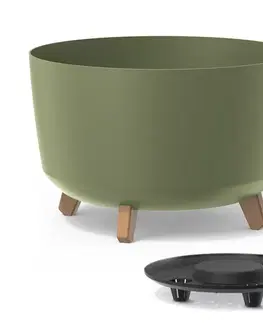 Kvetináče a truhlíky NABBI DGRL400 plastový kvetináč na nožičkách 39 cm zelená