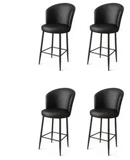 Barové stoličky Bar Stool Set (4 Pieces) Uras - Black