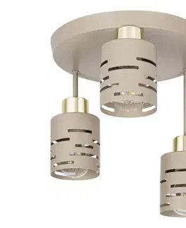 Svietidlá  Prisadený luster ELEN 3xE27/35W/230V béžová/zlatá ELEN PENDANT LIGHT 3 BEIGE