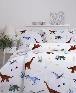 Obliečky MKLozkoviny.sk Obliečky mikroplyš Exclusive – Dinosaury - 140 × 200 cm - 70 x 90 cm
