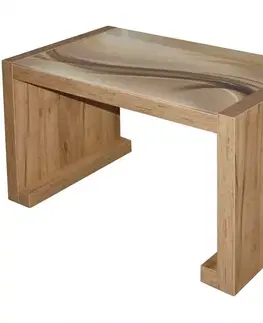 Konferenčné stolíky s úložným priestorom Konferenčný stolík  Arsinoe dub wotan/sklo model:1