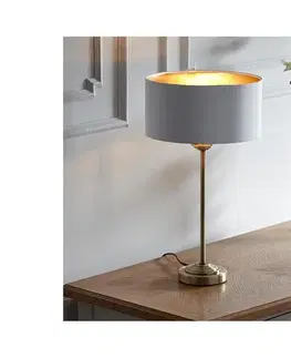 Lampy Endon 104054 - Stolná lampa HIGHCLERE 1xE14/7W/230V biela/mosadz pr. 25 cm 104054