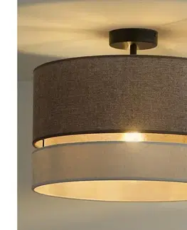 Svietidlá  - Prisadený luster DOUBLE 1xE27/15W/230V pr. 40 cm hnedá/šedá 604611