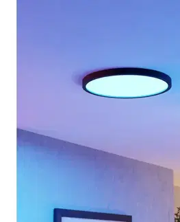 Svietidlá Eglo 901725 - LED RGBW stmievateľné kúpeľňové stropné svietidlo FUEVA-Z LED/17,5W/230V 38,9cm IP44 čierne 901725
