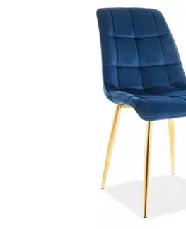 Kuchynské a jedálenské stoličky Signal Jedálenská stolička CHIC VELVET | zlaté nohy Farba: Granátová / Bluvel 86