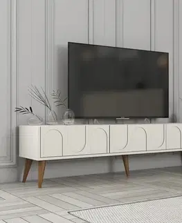 TV stolíky TV stolík Lyon 44 - Cream, Walnut