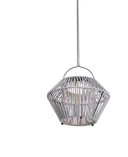 Lampy Bohemian stolná lampa sivá vrátane LED 3-stupňové stmievanie IP54 solárne nabíjanie - Duco