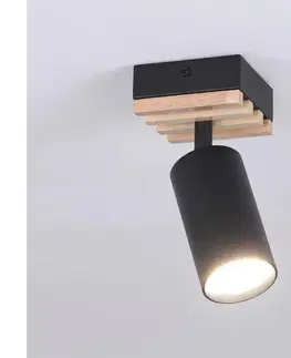 Svietidlá BRILAGI - Bodové svietidlo SELE WOOD ACOUSTIC 1xGU10/30W/230V čierne/drevo WO-OEM-25CF-B01-BK