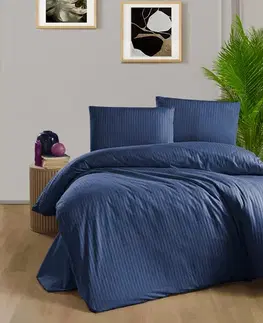 Obliečky Obliečky damaškové Navy modrá 200x140cm+90x70cm TiaHome