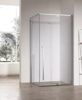 Sprchové kúty 80x100 Sprchový kút obdĺžniková Zen 100x80x195 chróm