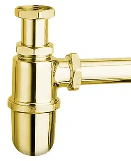 Doplnky do kúpeľne SAPHO - RETRO Umývadlový sifón 5/4", odpad 32, zlato 9595