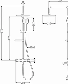 Sprchy a sprchové panely MEXEN/S - KX33 vaňový stĺp s termostatickou batériou, chróm 779003391-00